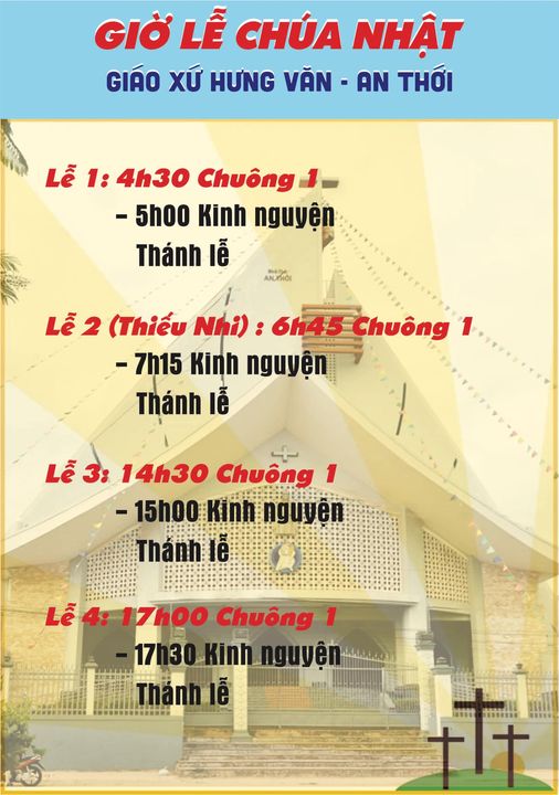 Giờ lễ Chúa Nhật  Giáo Xứ Hưng Văn - An Thới