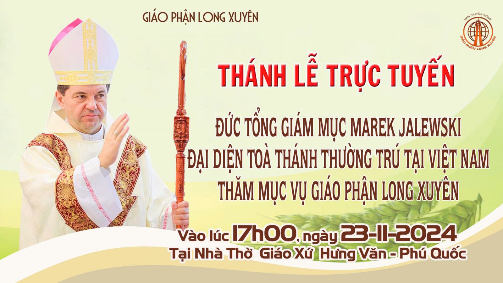 Trực tuyến: Thánh Lễ do Đức TGM Marek Jalewski cử hành