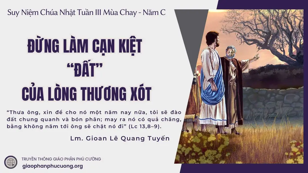 ĐỪNG LÀM CẠN KIỆT “ĐẤT” CỦA LÒNG THƯƠNG XÓT - Suy Niệm Lời Chúa | Chúa Nhật Tuần III Mùa Chay - Năm C | Lc 13,1-9 |