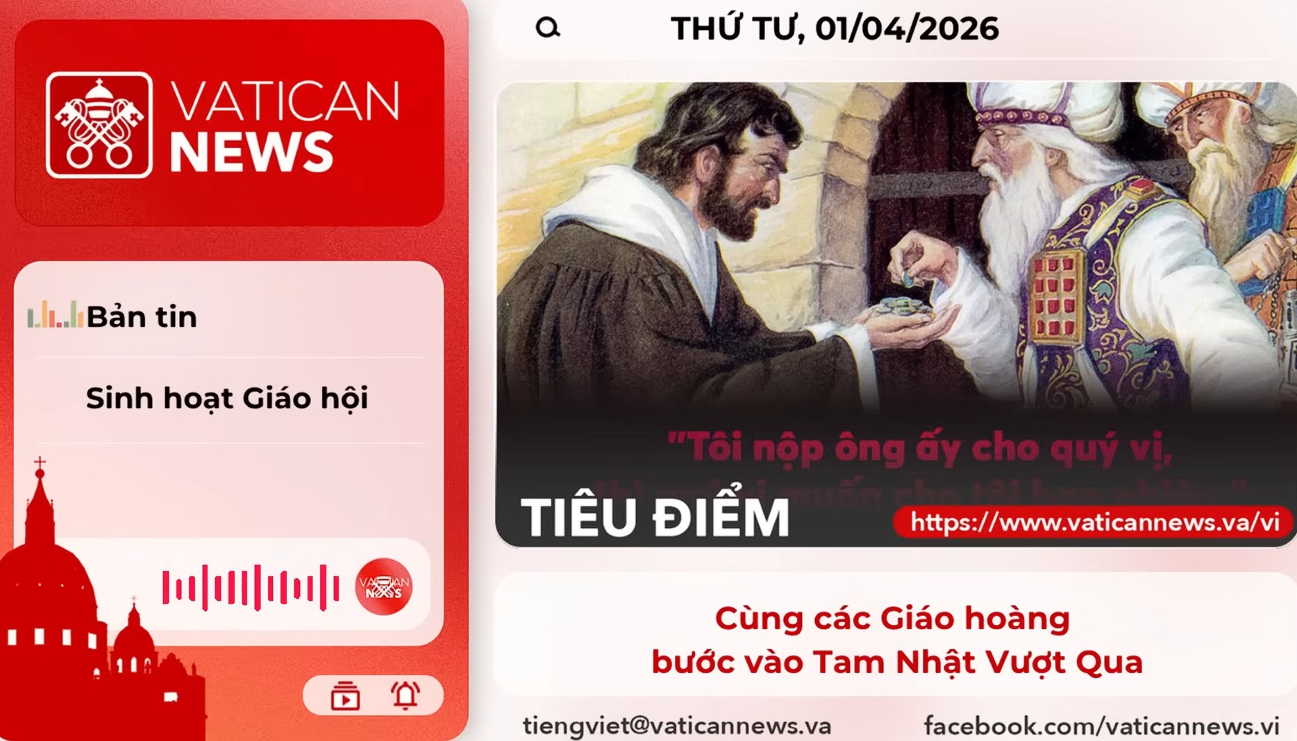 Radio thứ Tư 01/04/2026 - Vatican News Tiếng Việt